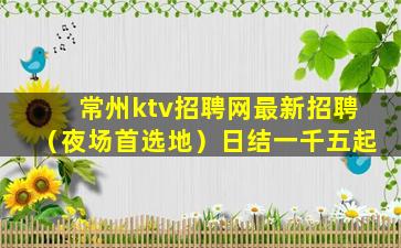 常州ktv招聘网最新招聘（夜场首选地）日结一千五起